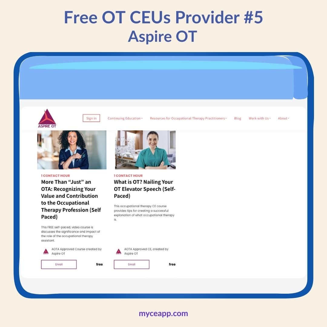 Aspire OT free occupational therapy CEU courses