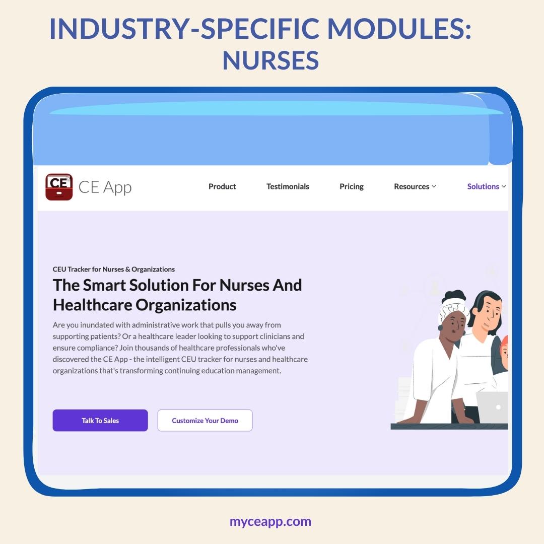 CE App solution for nurses and clinical administrators