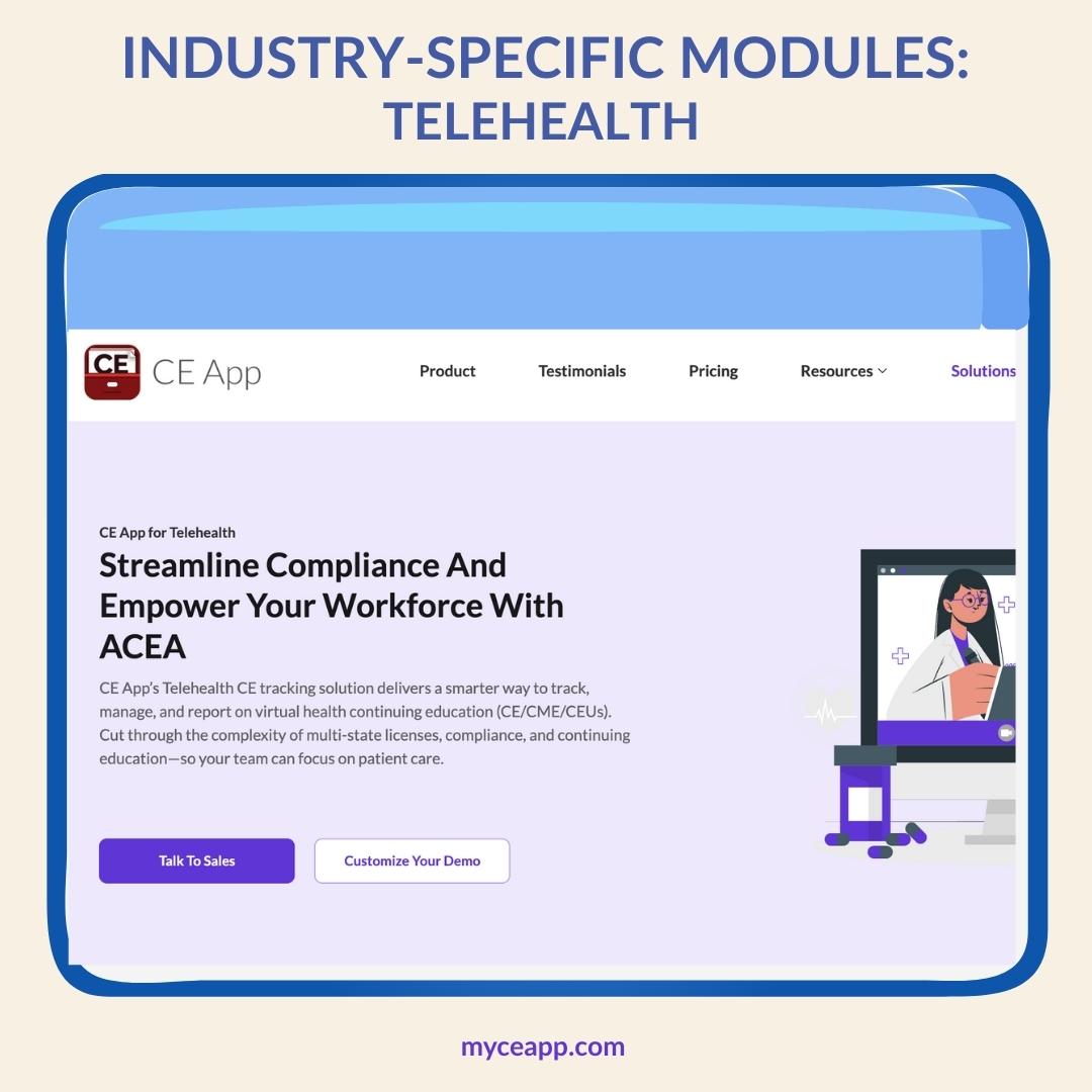 CE App for telehealth continuing education management
