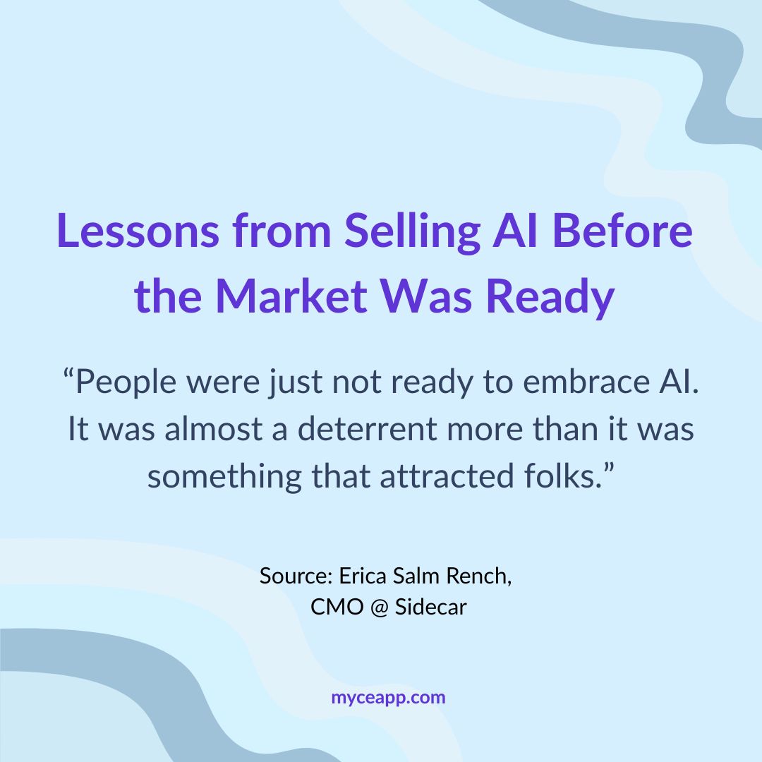 Quote from Erica Salm Rench on how AI was initially a deterrent rather than an attraction when marketing rasa.io