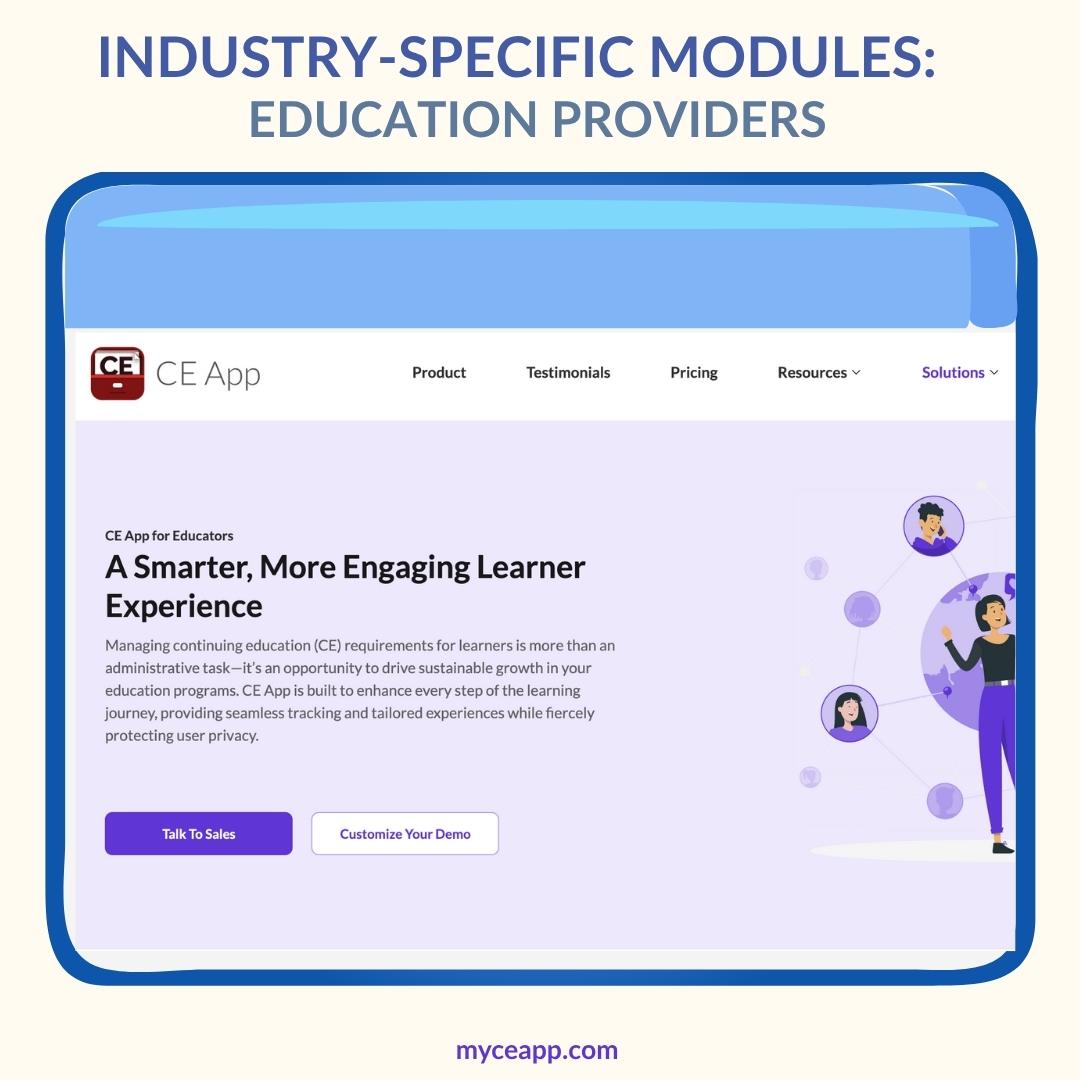 CE App module for education providers