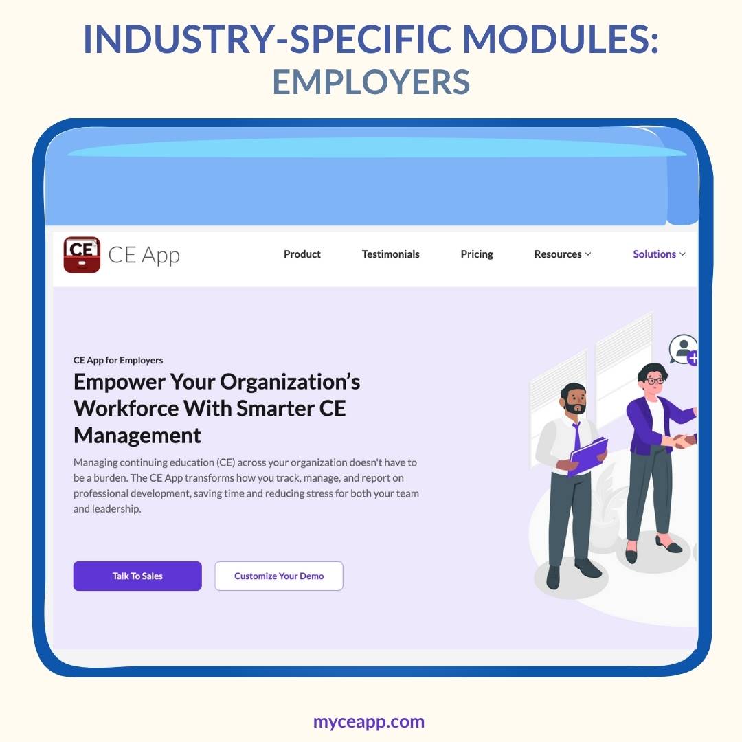 CE App module for employers