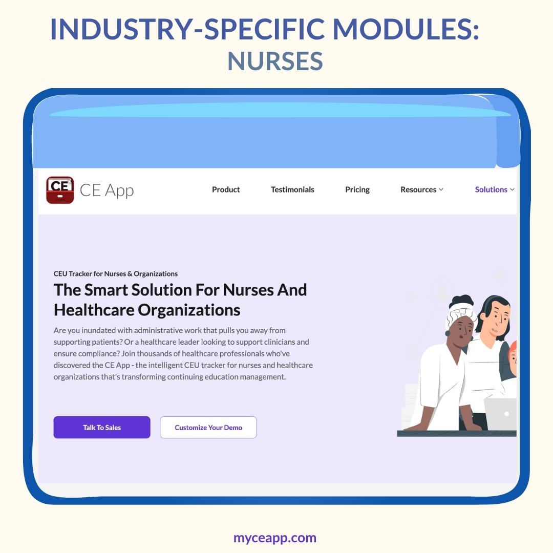 CE App for nurses visual